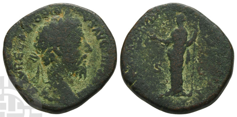 Marcus Aurelius AE Sestertius. AD 161-180. M AVREL ANTONINVS AVG TR P [XXXIII?],...