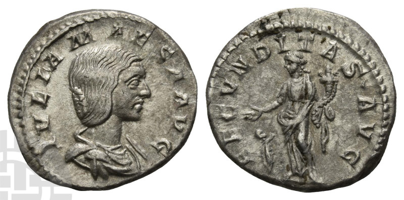 Julia Maesa, Augusta AR Denarius. AD 218-224/5. IVLIA MAESA AVG, draped bust to ...