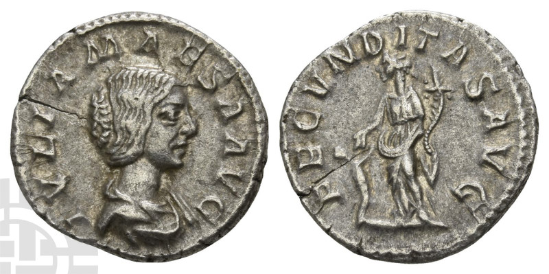 Julia Maesa, Augusta AR Denarius. AD 218-224/5. IVLIA MAESA AVG, draped bust to ...