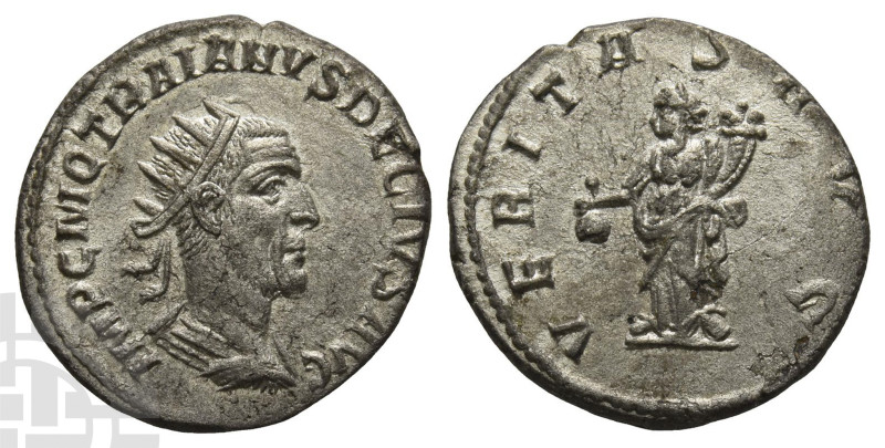 Trajan Decius AR Antoninianus. AD 249-251. IMP C M Q TRAIANVS DECIVS AVG, radiat...