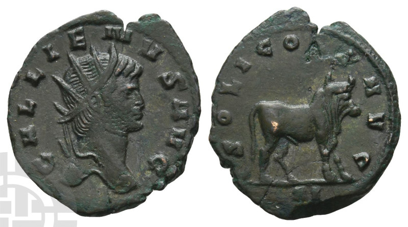 Gallienus BI Antoninianus. AD 253-268. GALLIENVS AVG, radiate head to right / SO...