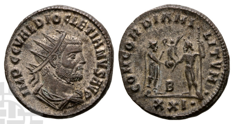 Diocletian BI Antoninianus. AD 284-305. IMP C C VAL DIOCLETIANVS AVG, radiate, d...