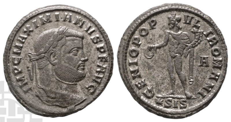 Maximian BI Nummus. First reign, AD 286-305. IMP C MAXIMIANVS P F AVG, laureate ...