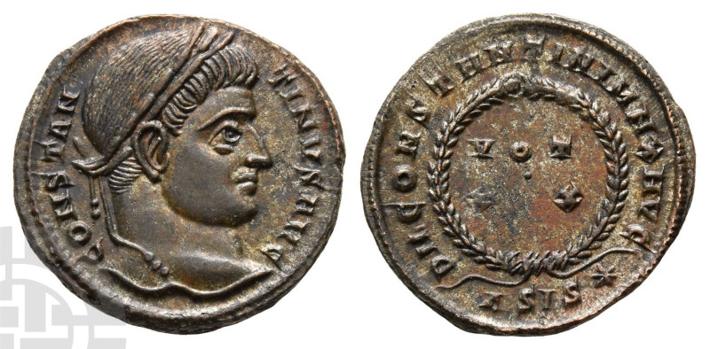 Constantine I BI Nummus. AD 307/310-337. CONSTANTINVS AVG, laureate head to righ...