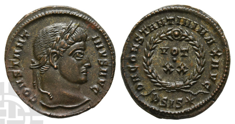 Constantine I BI Nummus. AD 307/310-337. CONSTANTINVS AVG, laureate head to righ...