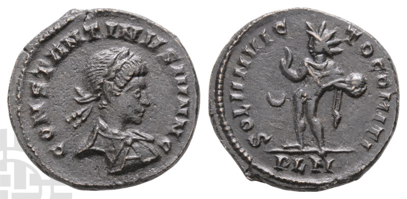 Constantine II, as Caesar BI Nummus. AD 317-337. CONSTANTINVS IVN N C, laureate ...