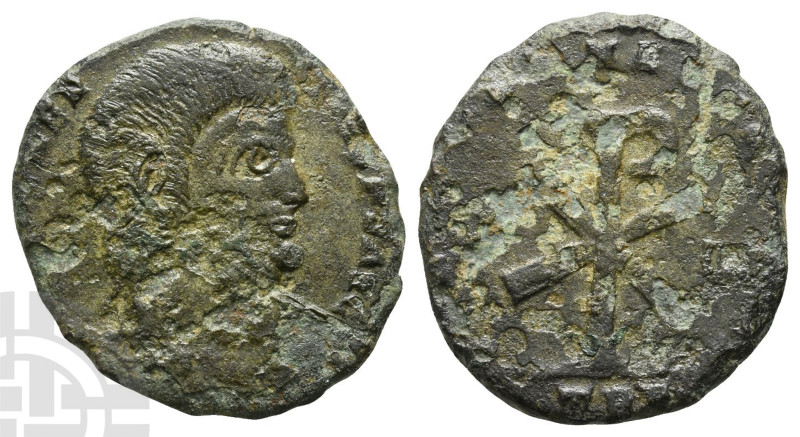 Magnentius AE Double Centenionalis. AD 350-353. D N MAGNENTIVS P F AVG, bare-hea...