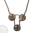 Necklace with Three Roman Imperial Denarii. 1st-2nd century AD.