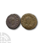 Lot of 2 AE of Arcadius. AD 383-408.