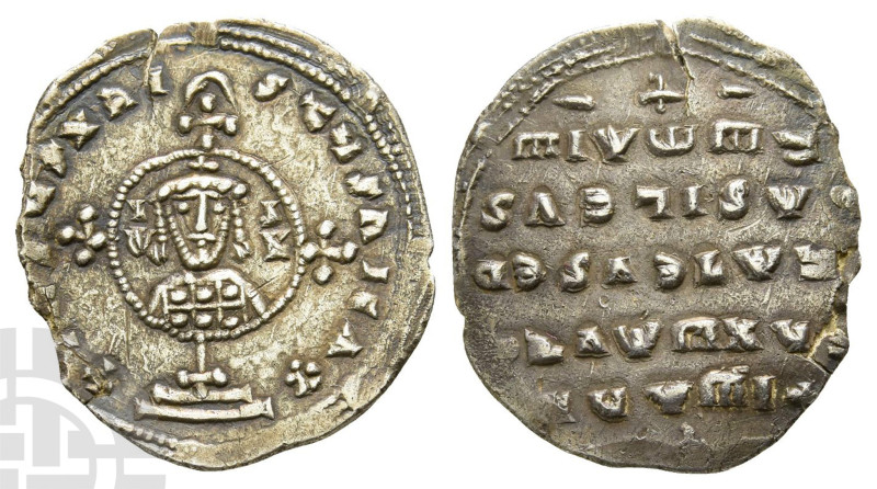 John I Zimisces AR Miliaresion. AD 969-976. + I?S?S XRIST?S ?ICA ?, crosslet set...