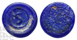 Exceedingly Rare Glass Weight - Byzantine Circular Glass Weight of 6 Keratia (6 Siliquae)(?). Circa 6th-7th century AD.