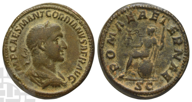 Electrotype of Gordian II AE Sestertius. AD 238. IMP CAES M ANT GORDIANVS AFR AV...