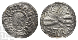 Anglo-Saxon. Kings of Mercia, Offa AR Penny. 757  + OFFA REX +, draped and cuirassed bust to right; all within inner and outer beaded circles-796.