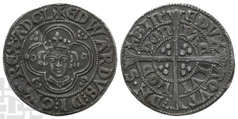 England. Plantagenet, Edward I Lead Counterfeit Groat. 1272-1307 or later. +EDWA...