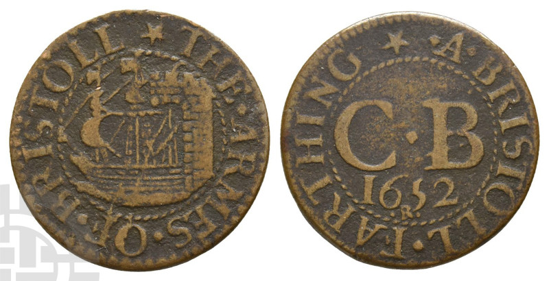 Great Britain. Gloucestershire, Bristol AE Halfpenny Token. Dated 1652. (mullet)...