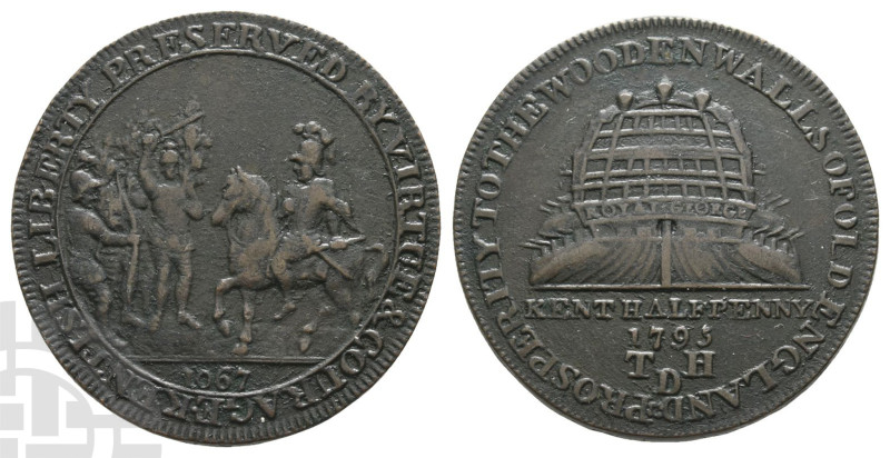 Great Britain. Chatham & Dover, Kent AE Halfpenny Token. 19th century AD. KENTIS...