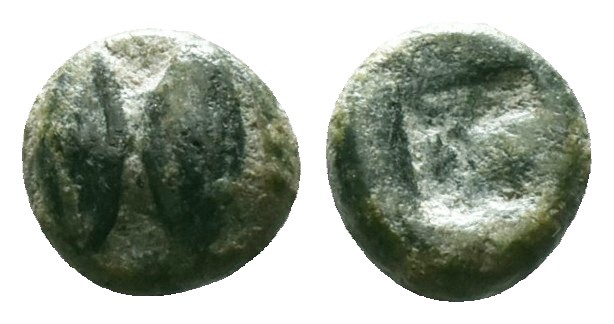 Greek coins
Lesbos, Uncertain mint AR Hemiobol ca 500-450 BC
Obv: Two eyes
Re...