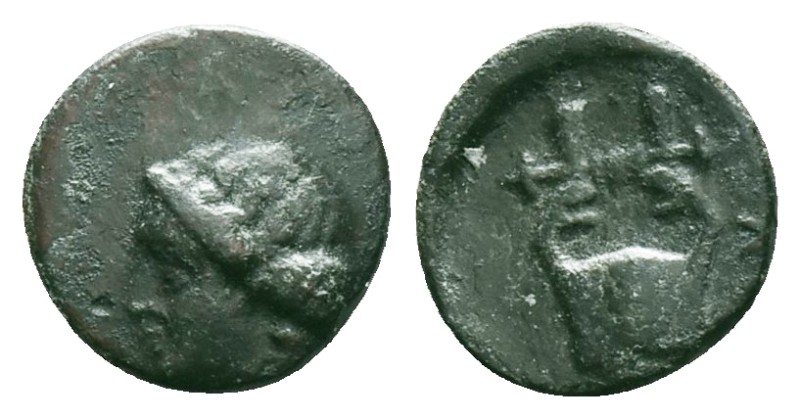 Greek
CARIA. Halikarnassos. (Circa 400-380 BC)
AE Chalkous
Obv: Head of Apoll...