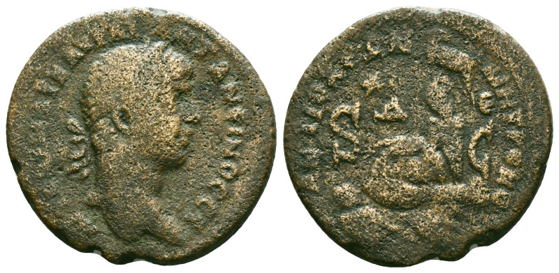 SYRIA, Seleucis and Pieria. Antioch. Elagabalus. AD 218-222. Æ 8 Assaria . Laure...