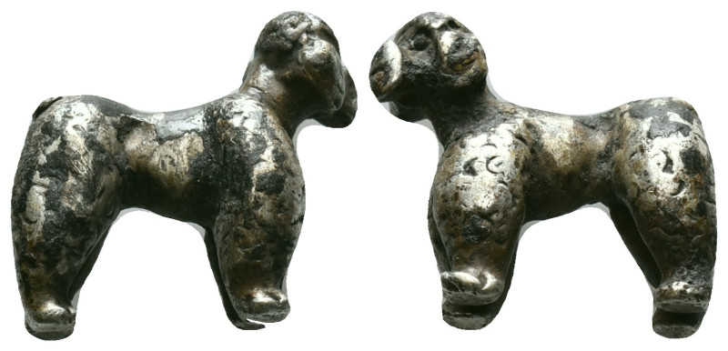 Collectible Items, ANCIENT SILVER BRONZE DOG STATUETTE.(1st-2nd century).Ae.
Re...