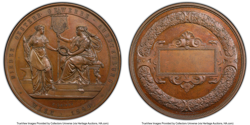 Franz Joseph I bronzed "Vienna - Lower Austrian Trade Exhibition" Specimen Prize...