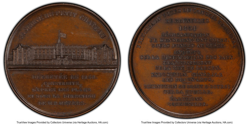 Leopold I bronzed Specimen "Petit-Chateau Barracks" Medal 1851 SP64 PCGS, Ross-M...