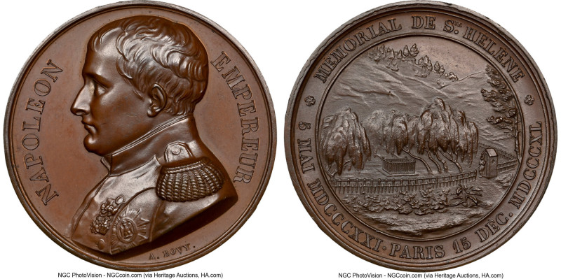 "Napoleon's Tomb at St. Helena Memorial" bronze Medal 1840-Dated MS65 Brown NGC,...