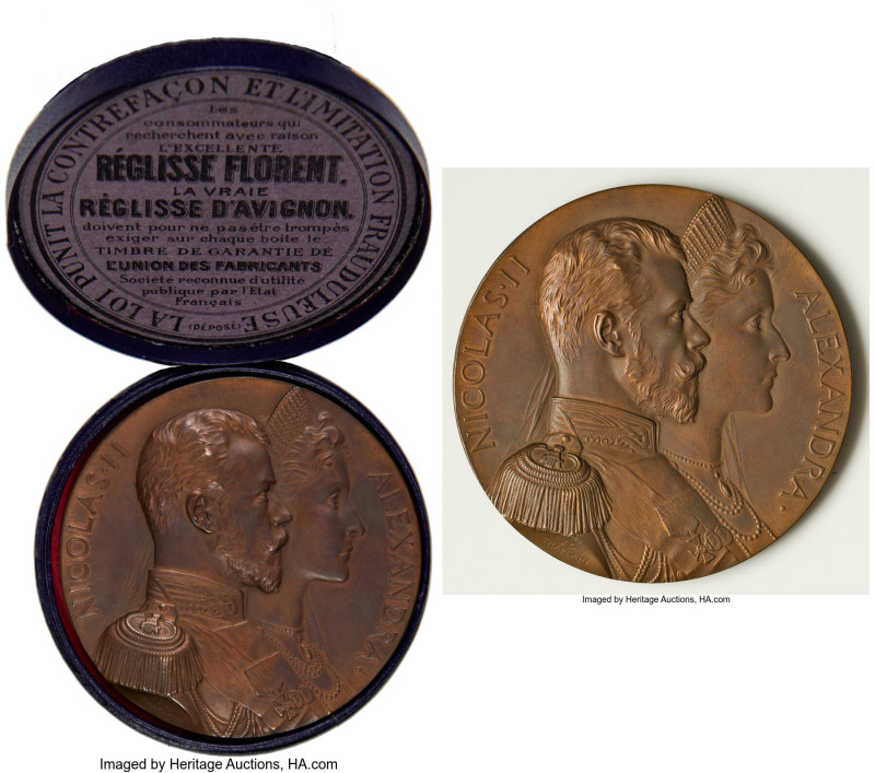 Nicholas II bronze "Royal Visit to Paris Mint" Medal 1896 UNC, Diakov-1212.1. 70...