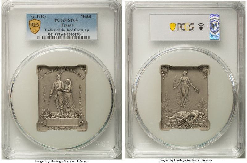 Republic silver Specimen "Ladies of the Red Cross" Medal ND (c. 1916) SP64 PCGS,...