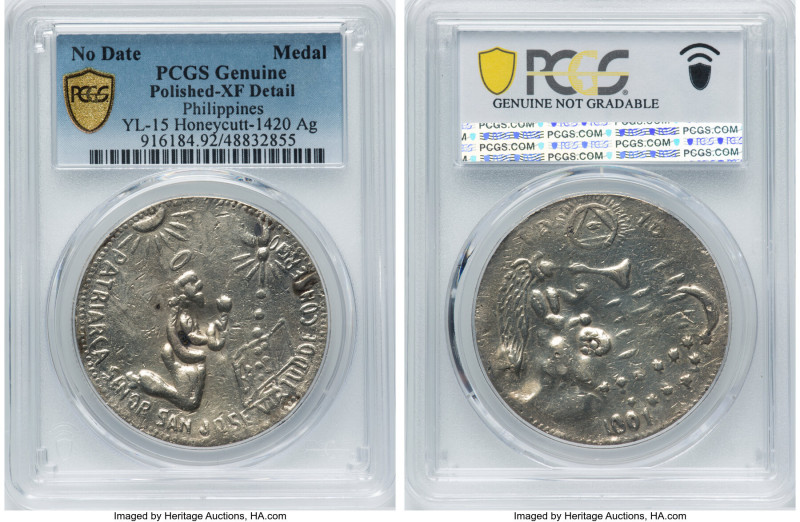 "Anting-Anting" silver Medal ND XF Details (Polished) PCGS, YL-15, Honeycutt-142...