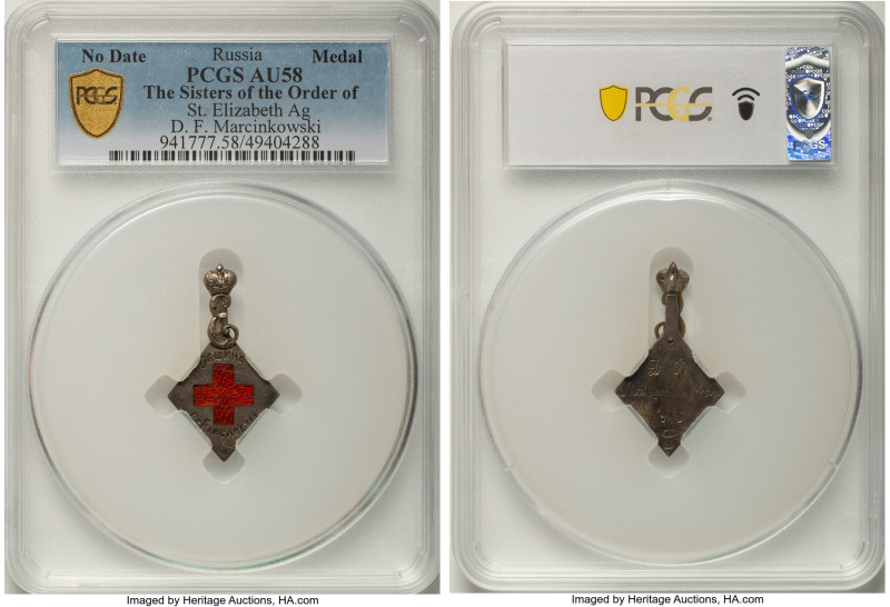 Nicholas II silver & enamel "Sisters of the Order of St. Elizabeth" Medal 1915-D...