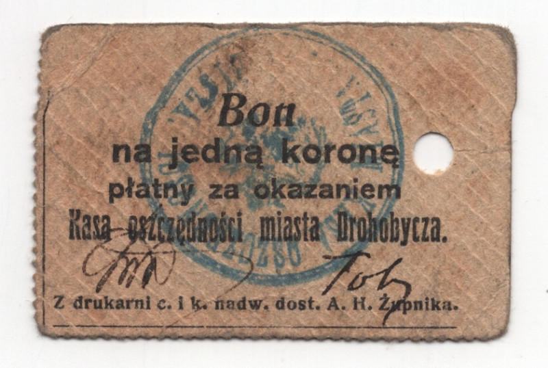 Russia - Ukraine Drohobycz Kasa Oszczednosci 1 Korona 1914 (ND)

Ryab. 14186a,...