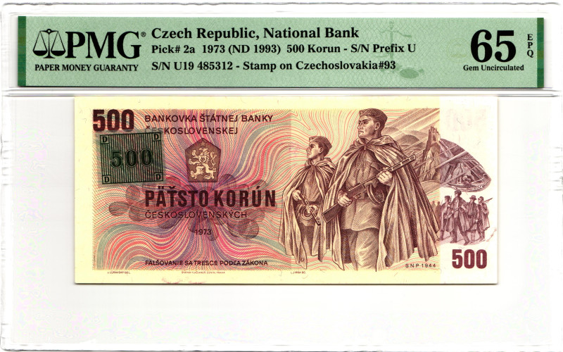 Czech Republic 500 Korun 1973 (1993) (ND) PMG 65 EPQ Gem Uncirculated

P# 2a, ...