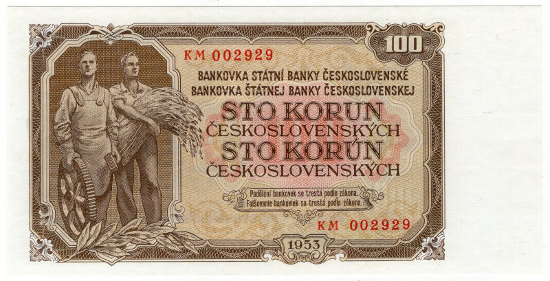 Czechoslovakia 100 Korun 1953

P# 86b, N# 213079; # KM 002929; UNC