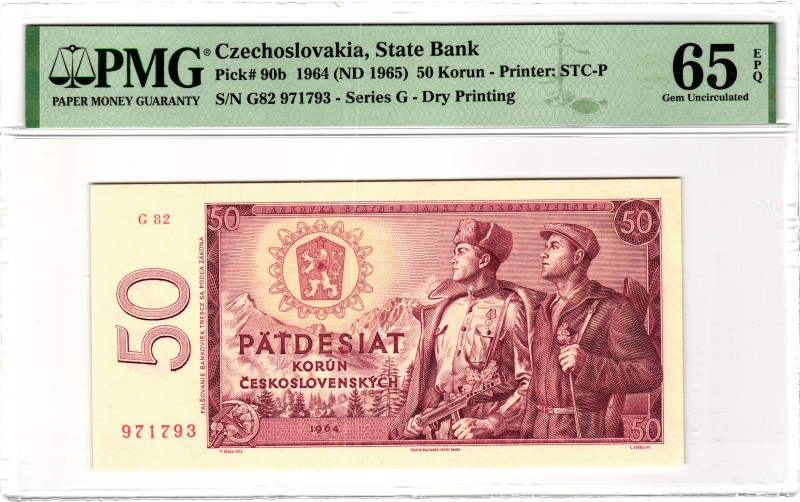 Czechoslovakia 50 Korun 1964 (ND) PMG 65 EPQ Gem Uncirculated

P# 90b, N# 2085...