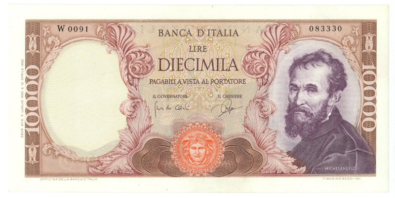 Italy 10000 Lire 1962

P# 97a, N# 203654; # W 0091 083330; UNC