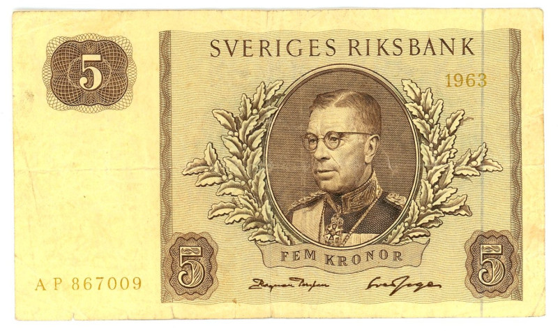 Sweden 5 Kronor 1963 Error Print

P# 50, N# 205840; # AP 867009; VF