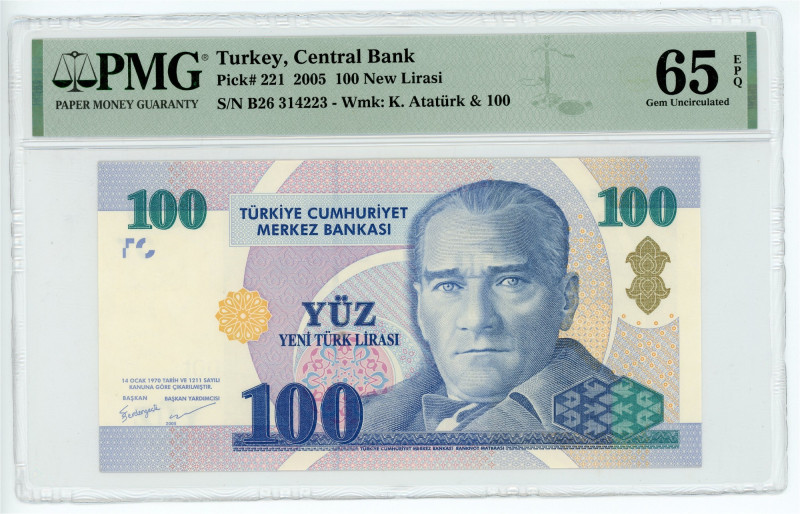 Turkey 100 New Lirasi 2005 PMG 65 EPQ Gem Uncirculated

P# 221, N# 250527; # B...