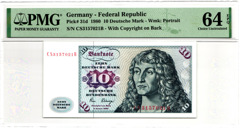 Germany - DDR 10 Deutsche Mark 1980 PMG 64 EPQ Choice Uncirculated

P# 31d, N#...