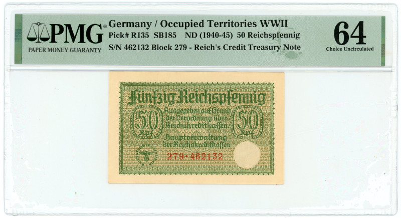 Germany - Third Reich 50 Reichspfennig 1940 - 1945 (ND) PMG 64 Choice UNC

P# ...