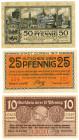 Germany - Weimar Republic Duren Lot of 3 Notgelds 1917 - 1919