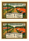 Germany - Weimar Republic Lichtenhorst 2 x 1 Mark 1918 - 1924 (ND)