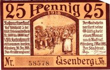 Germany - Weimar Republic Eisenberg 25 Pfennig 1918
