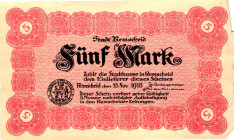 Germany - Weimar Republic Remschied 5 Mark 1918