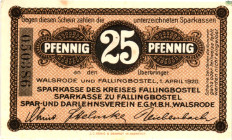 Germany - Weimar Republic Walsrode und Fallingbostel 25 Pfennig 1920