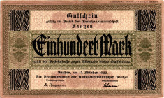 Germany - Weimar Republic Bautzen 100 Mark 1922