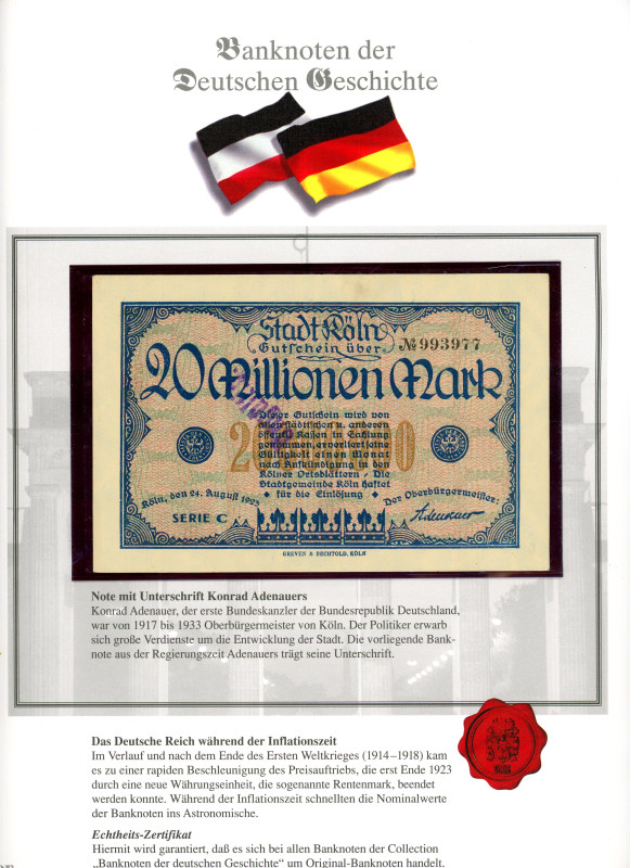 Germany - Weimar Republic Koln 20 Millionen Mark 1923

# C 993977; With Packag...