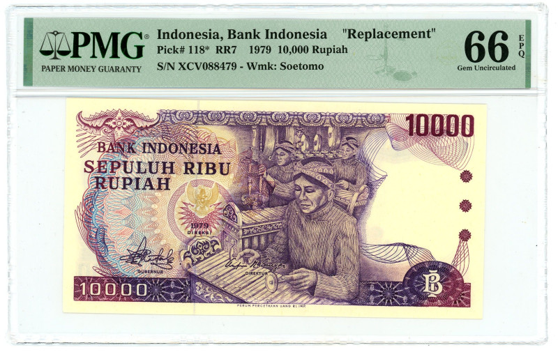 Indonesia 10000 Rupiah 1979 PMG 66 EPQ Gem UNC

P# 118*, N# 209073; # XCV08847...