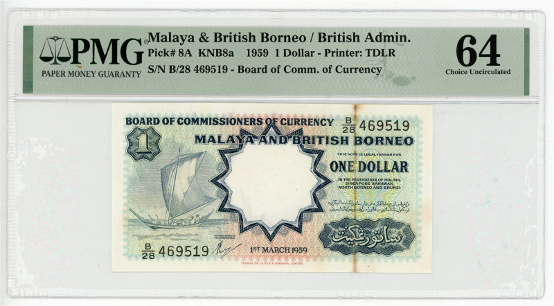 Malaya & British Borneo 1 Dollar 1959 PMG 64 Choice Uncirculated

P# 8A, N# 20...