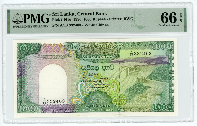 Sri Lanka 1000 Rupees 1990 PMG 66 EPQ EPQ Gem Uncirculated

P# 101c, N# 235519...